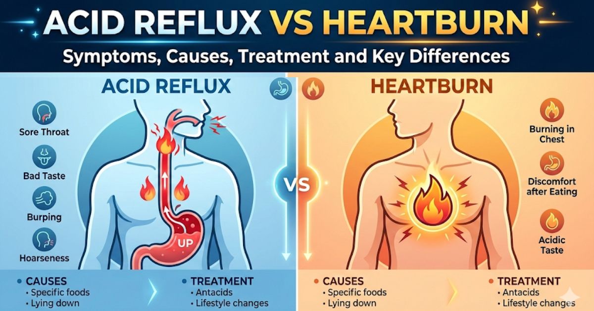 Acid Reflux vs Heartburn